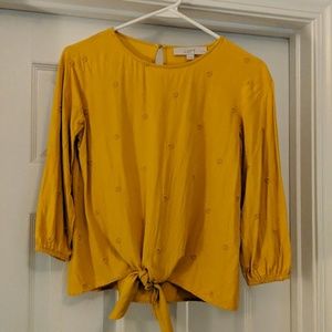 Mustard Yellow Blouse with embroidered detail